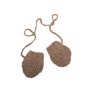 Brown Knit Mittens alpaca