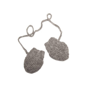 Grey Knit Mittens alpaca wool