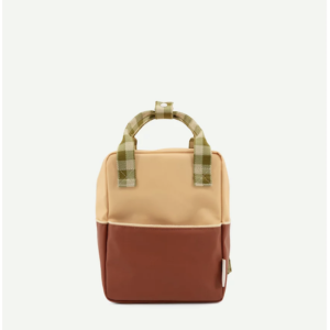 small backpack colour blocking fig brown, apple tree, vanilla sorbet1