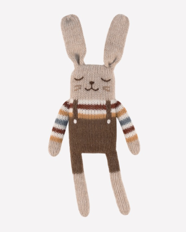 MAIN SAUVAGE Bunny knit toy - rainbow sweater