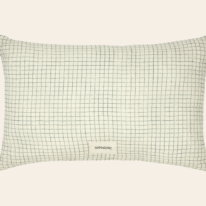 Wabi Sabi rectangular cushion - blue grid