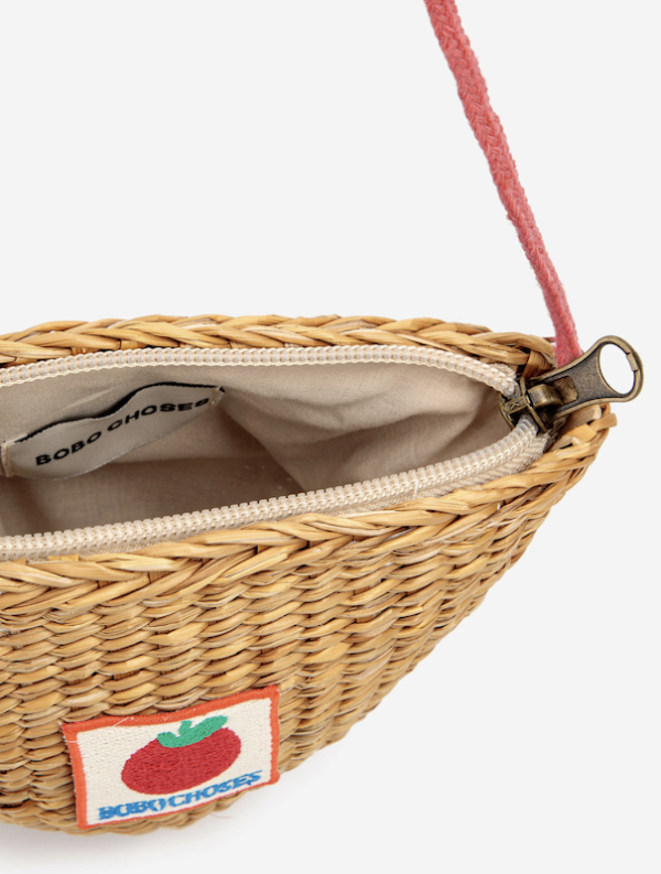 BC Tomato Patch raffia hand bag from Bobo Choses light brown