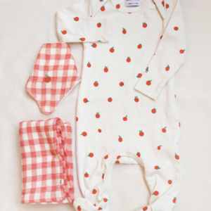 Baby tomato overall and Vichy accesorios set