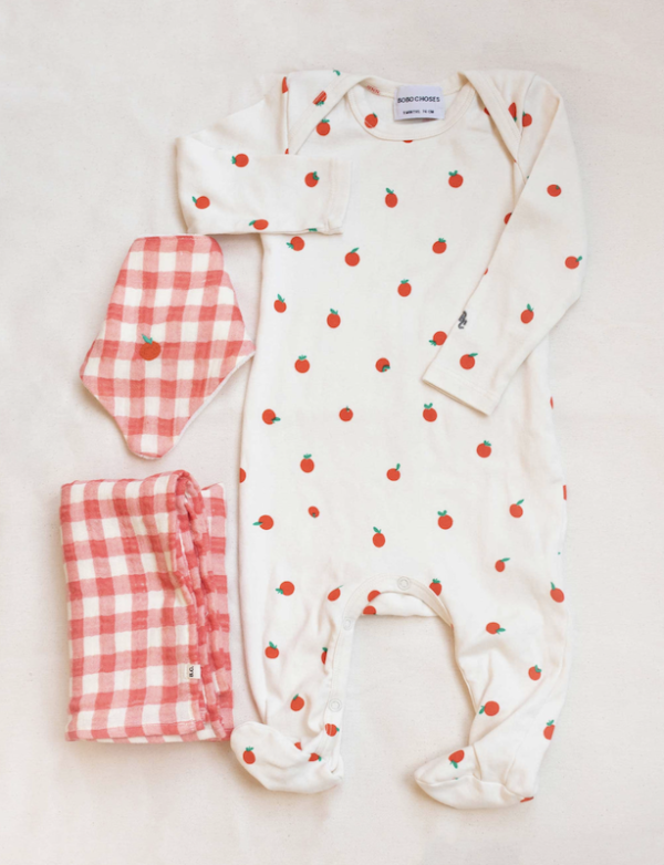 Baby tomato overall and Vichy accesorios set