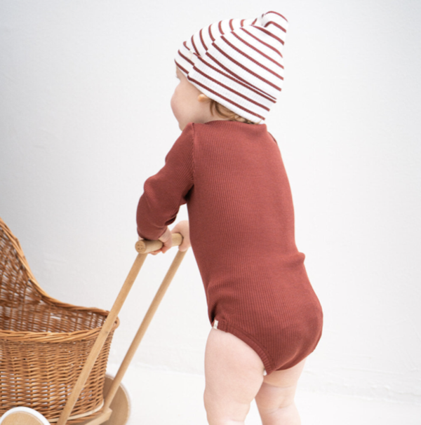 Bambi Beanie - Hibiscus Stripes