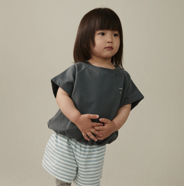 Short Sleeve Sweater - Blue Grey