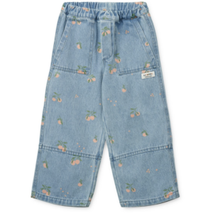 denim pants peach