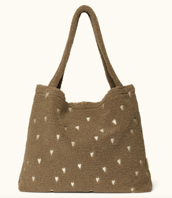 mom bag hearts brown