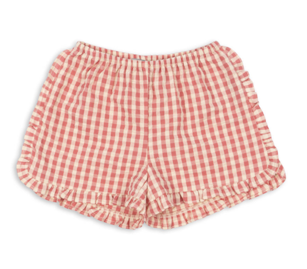 Kim Frill Shorts - Flamingo Plume Check