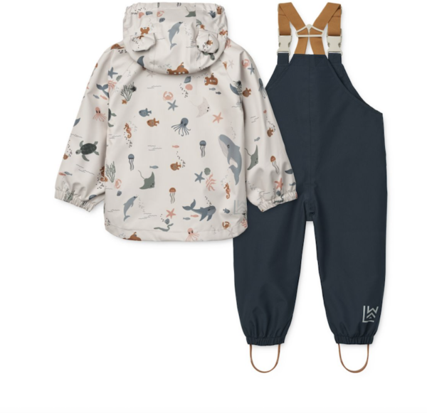 Manu Rainwear Set - Sea creature / Sandy