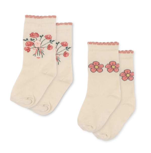 2 Pack Rose Socks- Rose Mix