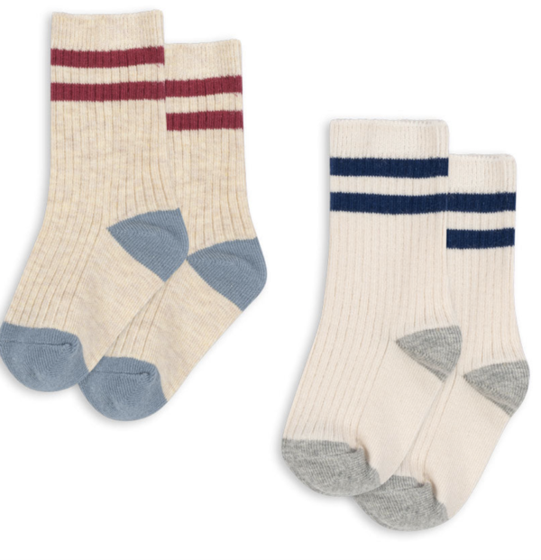 2pack socks off white multi strip