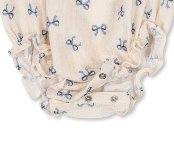Coco Romper GOTS - Bow Bleu