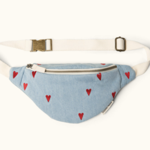denim hearts mini fannypack