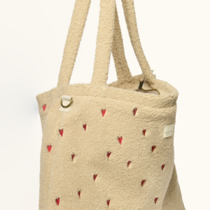 diaper bag hearts ecru