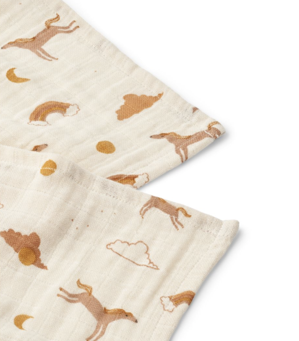 Lewis Muslin Cloth 2 pack - Dream/Ecru