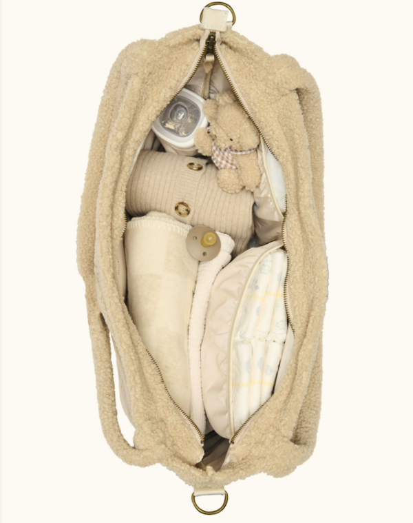 Ecru Teddy Hearts Diaper Bag