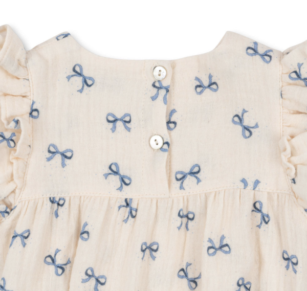 Coco Romper GOTS - Bow Bleu