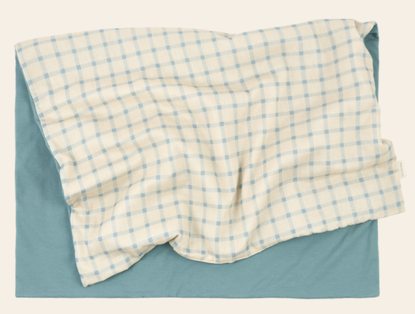 vanilla blue squares blanket