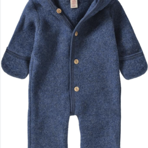 baby hooded overall blue melange