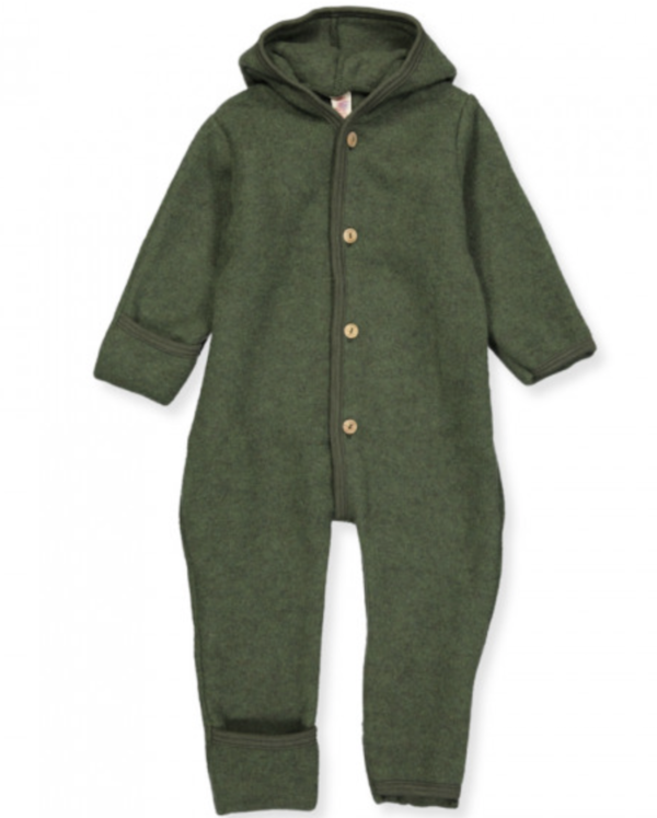 baby hooded overall reed melange