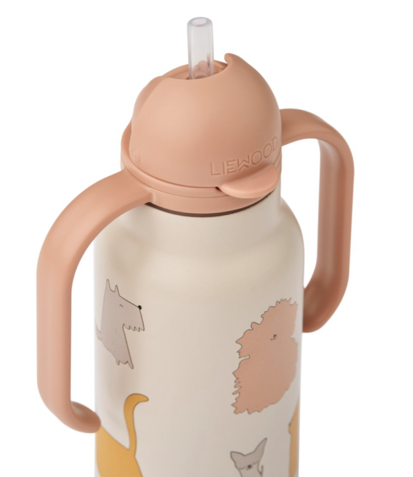 Kimmie Water Bottle 250ml - Cats and Dogs/Sandy