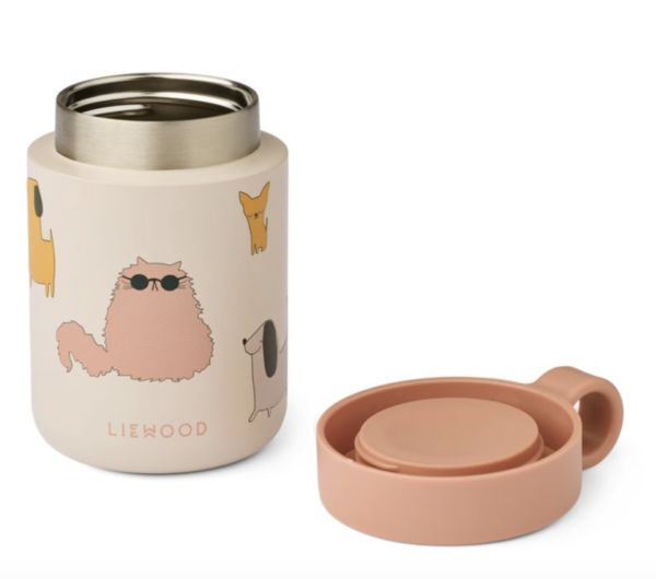 Kiani Printed Food Jar - Cats and Dogs / Sandy