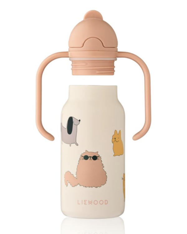 Kimmie Water Bottle 250ml - Cats and Dogs/Sandy
